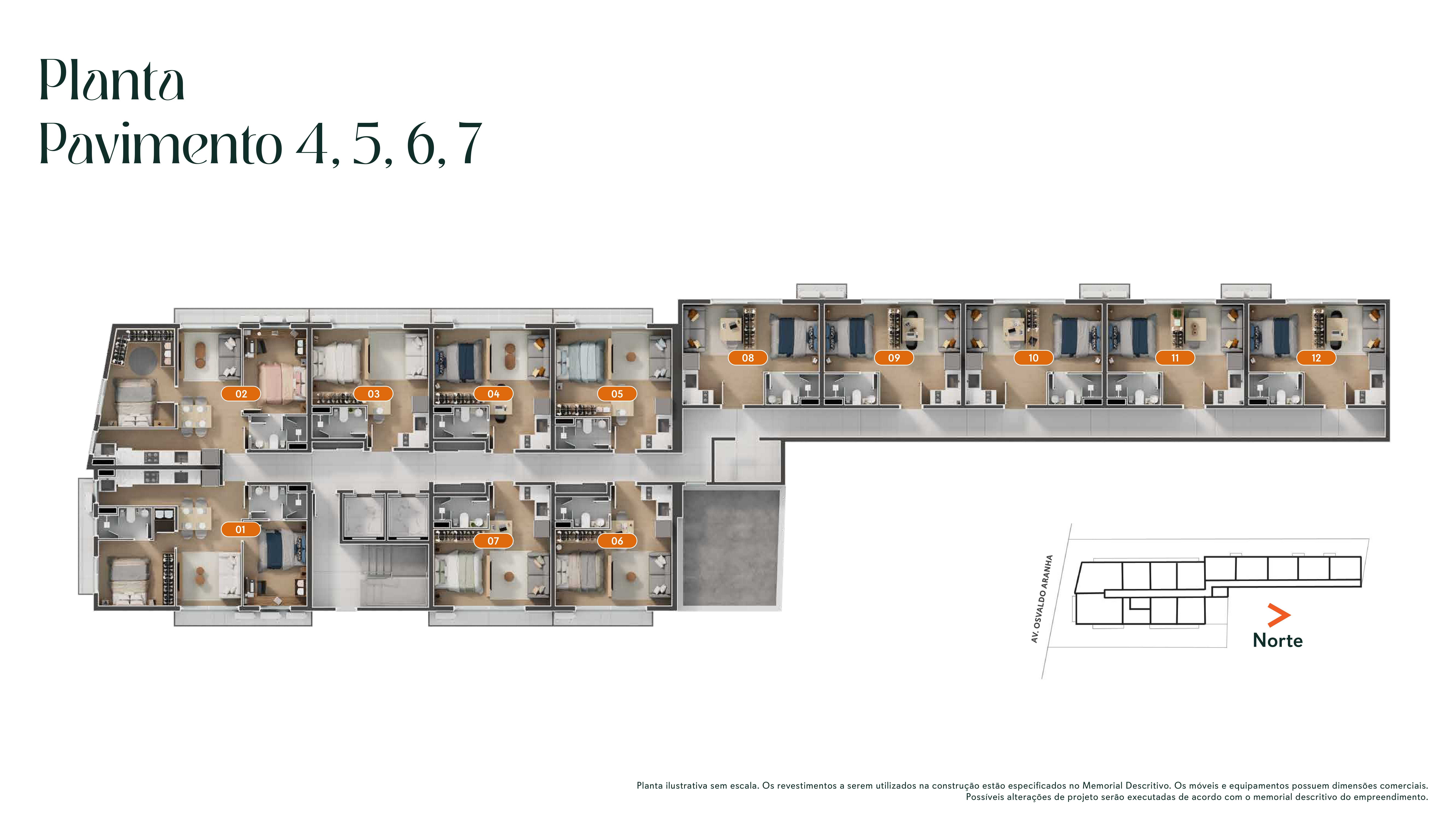 Planta - Studio à venda Bom Fim, Porto Alegre com 1 quarto 25,12m² - Fernando Jarutais